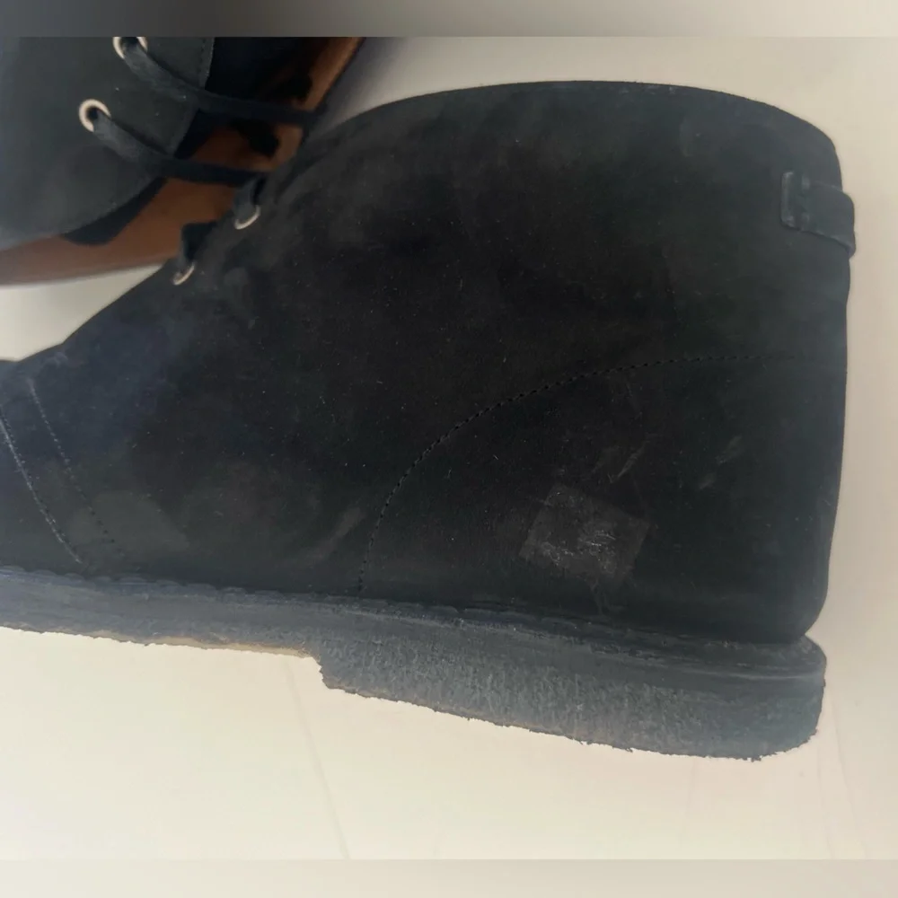 Yves Saint Laurent Oran Lu Nubuck Black‎ Leather Lace-Up Shoes Size 44
